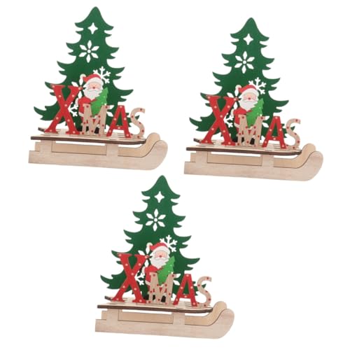 ibasenice 3 STK Weihnachtsschmuck Weihnachtspuzzle Tischkamin Weihnachtsspielzeug 3D-Puzzles für Erwachsene bürodeko büro Dekoration schliten DIY-Puzzle Weihnachtsrätsel hölzern Dark Grey von ibasenice