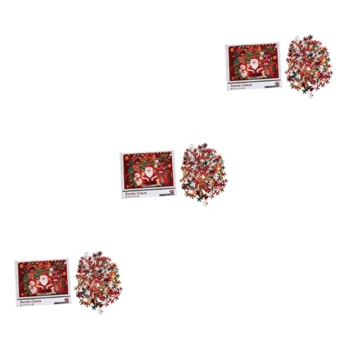 ibasenice 3 Sätze 1000 Weihnachtsmann-Puzzle Spielzeug Für Kinder Kinderspielzeug Puzzles Für Kinder Weihnachtspuzzle Weihnachtsmann Puzzles Kinderrätsel Kidcraft-spielset Rot Papier von ibasenice