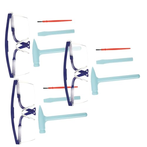 ibasenice 3 Sätze Archäologische Werkzeuge Edelstein-ausgrabungsset Grabwerkzeuge Grabungsset Für Ausgrabungsspielzeug Aushubwerkzeugsatz Grabhammer, Meißel Aushubwerkzeuge Plastik von ibasenice