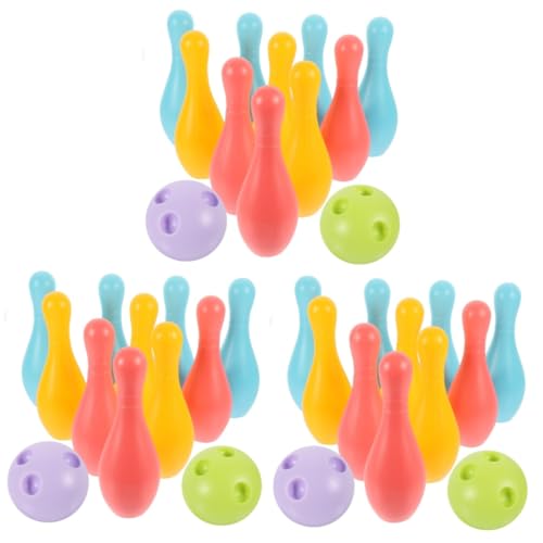 ibasenice 3 Sätze Bowling-Spielzeug Outdoor-Spielzeug Für Kinder Kindersportspielspielzeug Interessantes Bowlingspielspielzeug Bowling Für Kleinkinder Kinderspielzeug Outdoor-Bowling Plastik von ibasenice