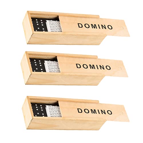 ibasenice 3 Sätze Domino interaktives auflageboxen Educational Toys spielsachen für familienspiele familienbrettspiel Family Game Bildungsspielzeug Holzbausteine hölzern von ibasenice