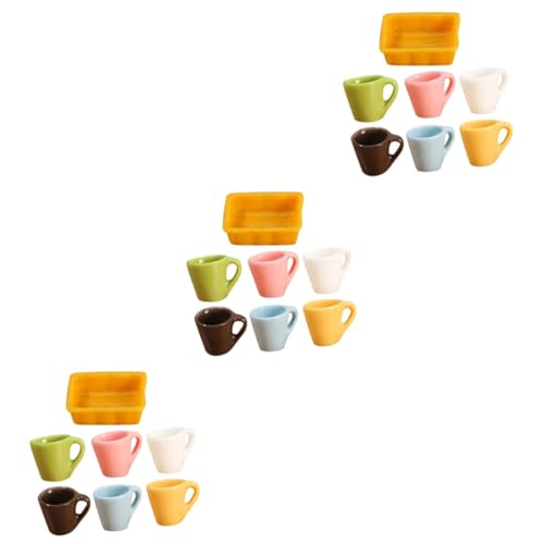 ibasenice 3 Sätze Mikro-Landschaftsdekoration Puppenhaus-Wasserbecher Mini-Teetasse Kinder spielhaus Kinder Spielzeug kaffeetassen trinkbecher Mini-Tassen-Ornamente Teetasse aus Harz von ibasenice