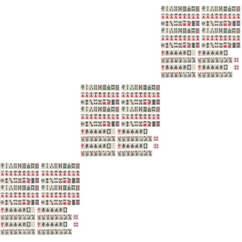 ibasenice 3 Sätze Mini-Mahjong Miniatur-Mahjong Chinesisches Mahjong-Spiel Chinesisches Brettspiel Reise-Mahjong-Set Traditionelle Chinesische Mahjong-Spiele Spielzeug Mahjong-kit Melamin von ibasenice