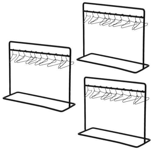 ibasenice 3 Sätze Mini-aufhänger Puppenkleidungszubehör Hängender Wäschetrockner Puppengarderobe Miniaturpuppenaufhänger Miniatur Kleiderständer Metall Hängende Klamotten Eisen Wäscheständer von ibasenice