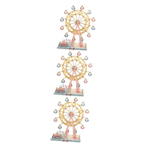 ibasenice 3 Sätze Riesenrad 3D-Puzzle Denksport-Rätsel Rätsel für Kinder rätsel Kinderspielzeug Spielset aus Holz 3D-Holzpuzzle für Erwachsene Holzpuzzles hölzern von ibasenice