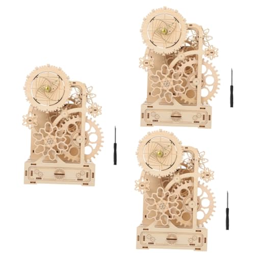 ibasenice 3 Sätze Stifthalter Holz Stiftbehälter Selber Machen Puzzles Holz Bleistiftbecher Holz Holzpuzzle DIY Musik Stifthalter Spielset Holz Hölzern 3D Spielzeug Handbuch von ibasenice