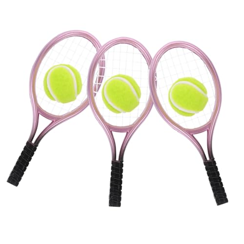 ibasenice 3 Sätze Tennisschläger Tennis Netz Miniatur Badminton Fledermäuse Werkzeug Mini-tennisschläger Für Mini-tennisschläger-Modell Mini-Tool Für Plastik von ibasenice