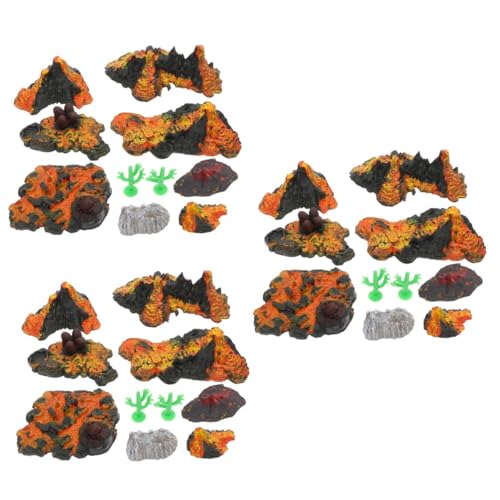 ibasenice 3 Sätze Vulkan-Modell Landschaftsdekor Simulation Von Vulkanmodellen Vulkan Spielzeugmodell Vulkan Modelliert Ornamente Gefälschte Vulkanverzierung Vulkanspielzeug Für Kinder PVC von ibasenice