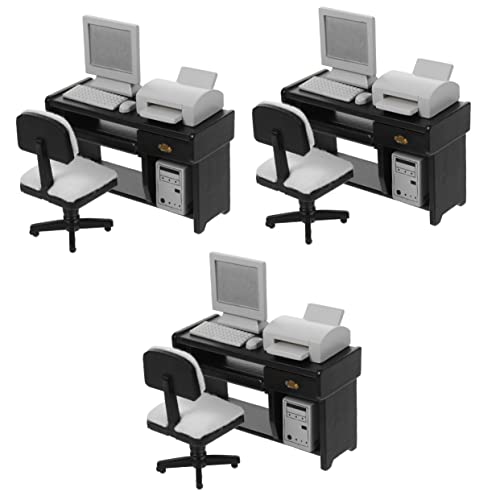 ibasenice 3 Sets Büro Szenen Requisiten Mini Büro Schreibtisch Büro Schreibtisch Spielzeug Mini Büro Schreibtisch Für Kinder Mini Büro Schreibtisch Dekoration Büro Miniaturen von ibasenice