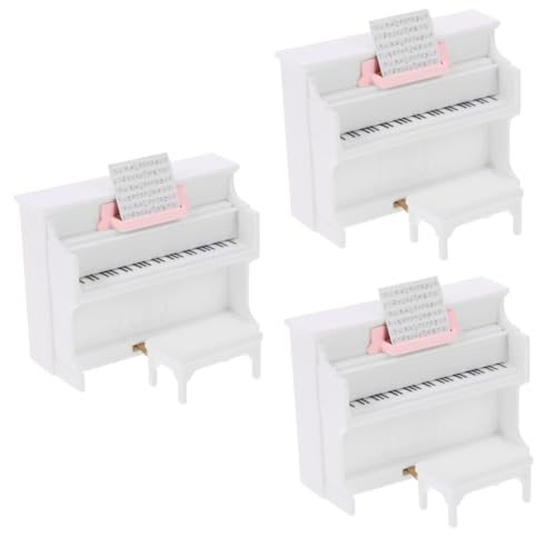 ibasenice 3 Sets Mini Klaviermodell Miniatur Puppenhaus Zubehör Babypuppenspielzeug Zubehör Für Puppenhaus Mini Instrument Klavier Für Mini Mini Klavier Abs Weiß von ibasenice