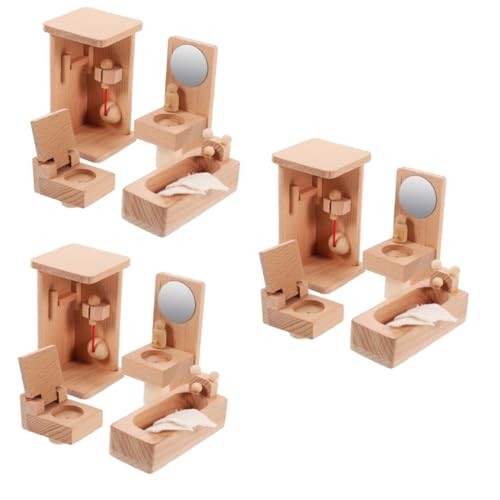 ibasenice 3 Sets Mini Möbel Rollenspielzeug Rollenspielset Puppenhausmöbel Spielzeug Ornamente Mini Heimdekoration Puppenhaus Rollenspielspielzeug Miniaturmöbelset Winzige Möbel von ibasenice