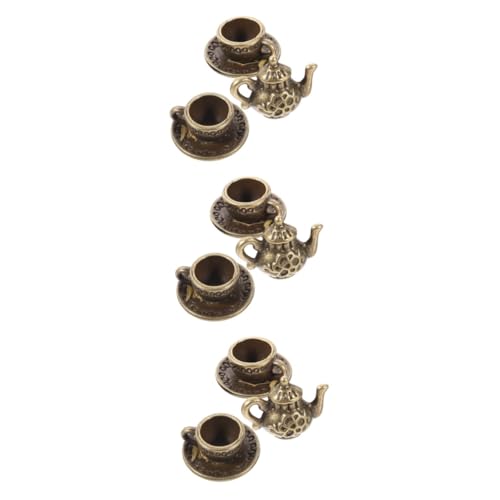 ibasenice 3 Sets Mini Teekannen Aus Metall Töpfe Herd Puppenhaus Kaffeetassen Winzige Mini Puppenhaus Zubehör Küche Puppen Miniatur Kaffeetasse Spielzeug Mini von ibasenice