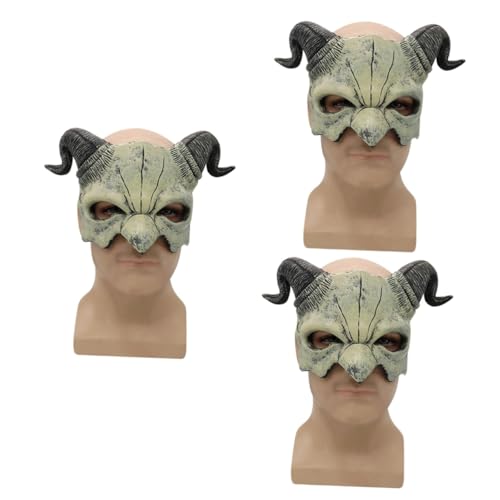 ibasenice 3 Stk Halloween Halbgesichtsmaske Cosplay-kostüme Abschlussball Maske Tierische Maske Halloween-foto-requisiten Halloween-teufel-gesichtsabdeckung Teufel Dämon Maske von ibasenice