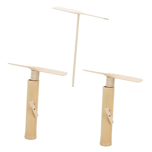 ibasenice 3 Stück Bambus-Libelle fliegen Libelle mit der Hand reiben kinderknallzeug outdoorspiel geburtstagsmitgebsl Outdoor Toys flytoy Flying Toys spielsachen für draußen Holz von ibasenice