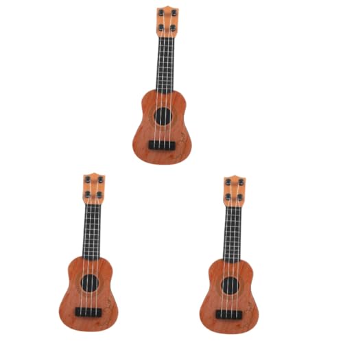 ibasenice 3 Stück Kinder Gitarren Spielzeug Mini Musikinstrument Realistische Gitarrenfigur Gitarren Replika Modell Kinderinstrument Ukulele Miniaturgitarre Puppenhaus von ibasenice