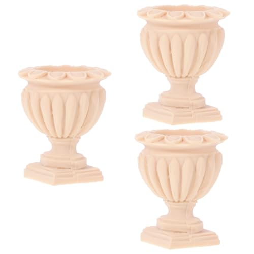 ibasenice 3 Stück Mini Säulentopf Pflanzgefäß Topf Miniaturen Dekorieren Puppenhaus Mini Spielzeug Vase Miniatur Spielzeug Töpfe Mini Blumentopf Aufsatz Pflanzgefäß Modell von ibasenice