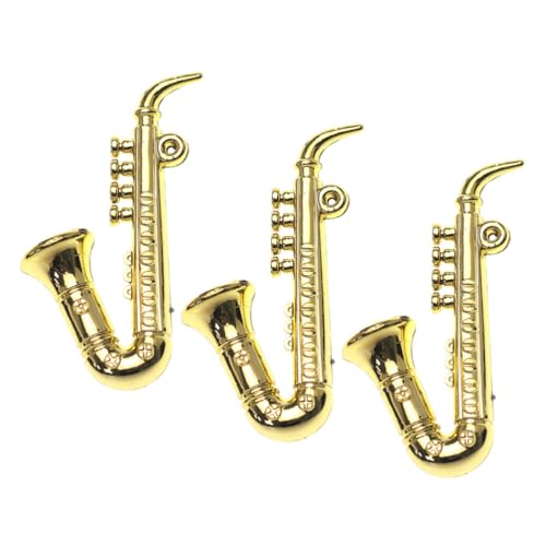 ibasenice 3-Teiliges Saxophonmodell 7 5 cm Miniatur-Altsaxophon-Nachbildung Puppenhaus-Musikinstrumente Spielzeug-Saxophon-Trompete Für Mini-Musikzimmer von ibasenice