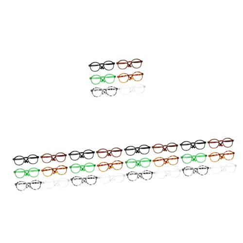 ibasenice 30 STK Puppenbrille Kostümzubehör für Minipuppen Katzen-Sonnenbrille Miniatur-Brille Puppenmode Miniaturbrillen Accessoires für Puppenkleidung lustige Brillendekore Plastik von ibasenice