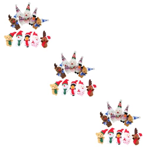 ibasenice 30 STK Weihnachts Finger Puppen Weihnachtsdekoration Kinder Fingerpuppen Taschenfüller Für Weihnachten Plüsch Weihnachtsfingerpuppen Weihnachtsgeschenktüte Spielzeug Stoff von ibasenice