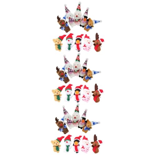 ibasenice 30 STK Weihnachts Finger Puppen lustige Fingerspielzeuge verschleißfeste Fingerpuppen Kinder Christmas süßes Fingerspielzeug Weihnachtspuppe Stoff von ibasenice