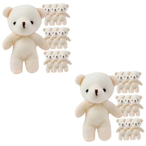 ibasenice 30 STK Bärenanhänger abschleppwagen Spielzeug anhänger Spielzeug regice Plush chatot Plush Spielzeug Mini-Spielzeug Taschendekor hängende Mini-Bärenfiguren Stoff Weiß von ibasenice