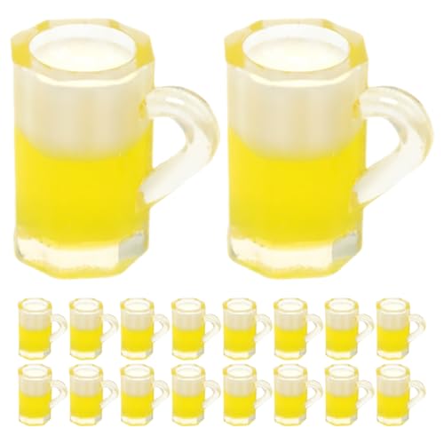 ibasenice 30st Mini-Bierkrug Miniatur-biergläser Mini-weinbecher Miniatur-bierbecher Miniaturszenenmodelle Kaffeebecher Blase Tee Tasse Wein Tassen Mini-wasserbecher Powerpuff Smoothie Harz von ibasenice