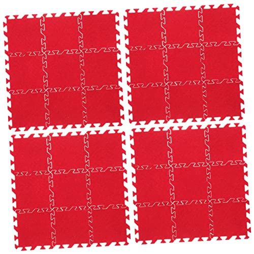 ibasenice 36 Stück Puppenhaus Matte spielzeugteppich Teppich Bodenmatte für Miniaturhäuser Modellbau Teppich dekorative Miniatur-Puzzlematte Mini-Puzzle-Matte Stoff rot von ibasenice