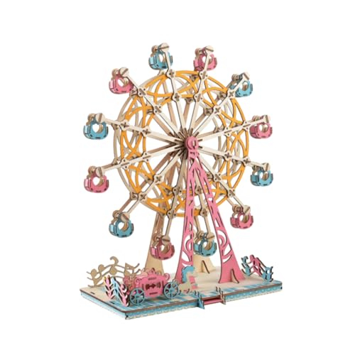 ibasenice 3D Holzpuzzle Riesenrad Buntes DIY Puzzle Für Und Jugendliche Pädagogisches Bastelspielzeug Zur Von Kreativität Und Feinmotorik von ibasenice