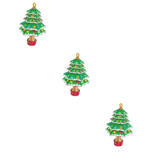 ibasenice 3St 3D-Puzzle für Kinder kindergeschenke Weihnachts Deke Christmas Dekoration kinderstz Jungenspielzeug Kinderpuzzle Weihnachtsrätsel DIY-Spielzeug für Kinder Hölzern von ibasenice