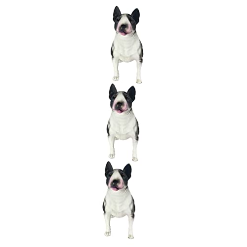 ibasenice 3St Bullterrier-Simulation Bullterrier-Figur Hundespielzeug für Kinder Hundemodelle Animal Figures wohnzimmerdeko Bullterrierfiguren Bullterrier-Dekorationen Plastik Black von ibasenice