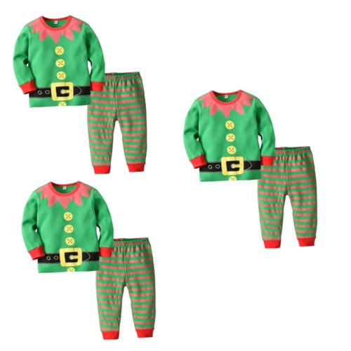 ibasenice 3St Cosplay-Kostümanzug Elfenkleidung Elfen-Bodysuit Weihnachtswinterkostüm -Mädchen-Outfits Weihnachtsmannkostüm für Kinder Weihnachten Kleidung weihnachtsbekleidung Green von ibasenice