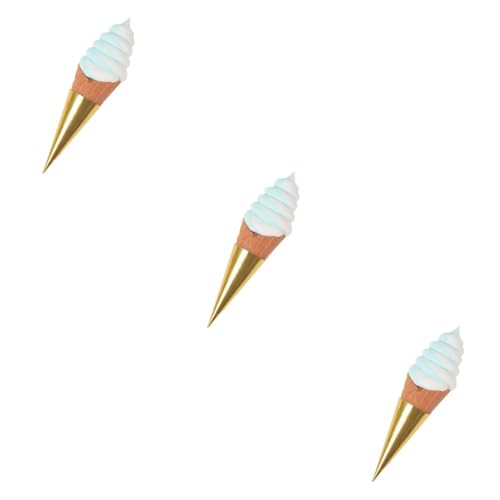 ibasenice 3St Eismodell Eiscreme Modell Kunststoff Eiscreme Simulations-Eiscreme-Requisiten Gefälschte Eiswaffel-Requisite gefälschtes Dessertmodell Simulation Eiscreme-Requisite Eistüte PVC von ibasenice