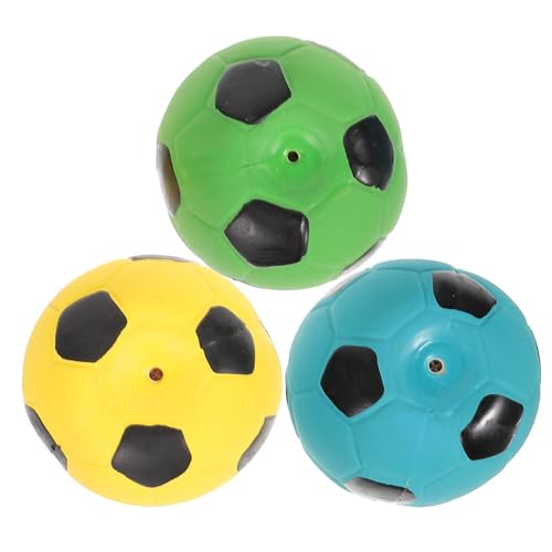 ibasenice 3St Klingender Fußballspielzeugball Spielzeuge Klangkugel Spielzeug Hüpfbälle für interaktives Spielzeug Stringy Balls Outdoor Toys solides Fußballspielzeug lustiges Ballspielzeug von ibasenice