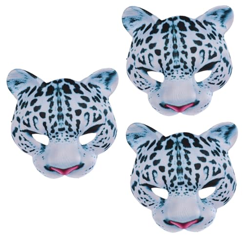 ibasenice 3St Maskerade-Maske Tier-Cosplay-Maskerade Cosplay-Masken Halloween-Party-Masken Leoparden-Kostüm Tiermasken halloween masken halloweenmaske Schneeleopardenmaske lustige Tiermaske von ibasenice