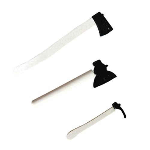 ibasenice 3St Mini Mini Hatchet Miniature Garden Tools Miniature Hatchet Set Mini-Gartengeräte geflochtener Pflanzenständer Spielzeug dekorative Mini-Werkzeuge Mini-Hausbedarf Holz Black von ibasenice