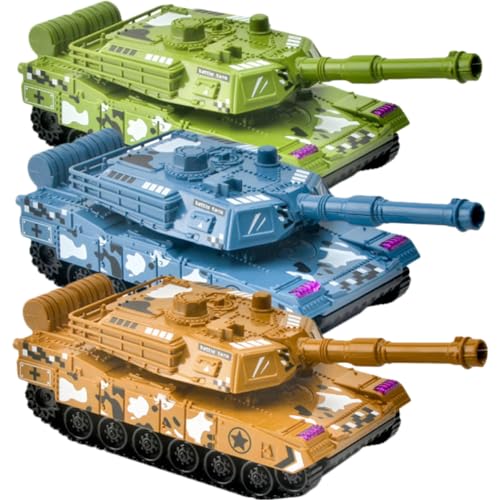 ibasenice 3St Panzer Spielzeugauto Spielzeugautos zusammenklappbarer Eimer Baggerspielzeug Autospielzeug panzermodelle modellpanzer Simulation Tankmodell Fahrzeug Plastik von ibasenice