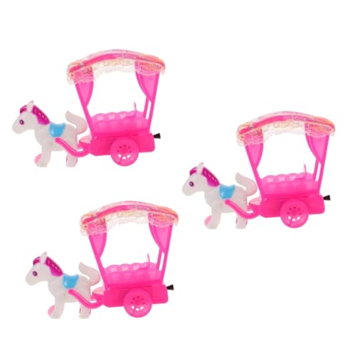 ibasenice 3St Ponyspielzeug Spielzeug für Babyautos -Partygeschenke Spielzeug Pferdekutsche Spielzeug Kutsche Kinderwagen Spielzeug Cartoon-Push-Auto schönes Trägheitsauto-Spielzeug von ibasenice