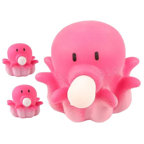 ibasenice 3St Prise Musik shöne bescherung für Squeeze Toy schooter Octopus Pinch Toy spielzeuge kompaktes dehnbares Kompaktes Stressspielzeug Rosy von ibasenice