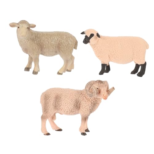 ibasenice 3St Schaf-Modell Animal Figures Tiermodell Langlebiges Traktorspielzeug realistisches Nutztierspielzeug kreative Schafverzierung Schaf-Ornament von ibasenice