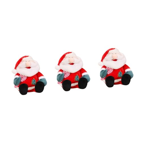 ibasenice 3St Weihnachtspuppe Miniatur-Weihnachtsfigur Sammlerfigur Weihnachtsmann Santa Claus Decoration weihnachtsmann Spielzeug Weihnachtsmann-Puppe Weihnachtsspielzeug PP Baumwolle rot von ibasenice