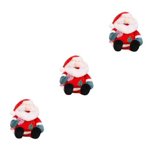 ibasenice 3St Weihnachtspuppe weihnachtsmann Spielzeug Santa Claus Decoration weihnachtsfigur Spielzeug Desktop-Weihnachtsfigur weihnachtsmann gefüllte Puppe Santa Plüschpuppe PP Baumwolle von ibasenice