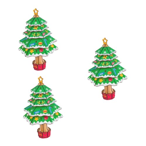 ibasenice 3St Weihnachtsrätsel für Kinder kindergeschenke geschenketueten Kinder Christmas décor Weihnachtspuzzle vorhanden Kidcraft-Spielset 3D-Puzzle pädagogisches Puzzle Hölzern von ibasenice