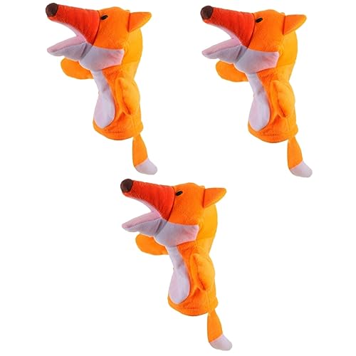 ibasenice 3St tierische Marionette weiche Plüschhandpuppen Tierpuppen für Kinder Kinderspielzeug interaktives Spielzeug Toys Plüschtier Kinderpuppe Handpuppe für Erwachsene pp Baumwolle von ibasenice