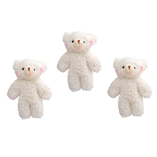 ibasenice 3st Bär Aus Perlvlies Kleine Plüschbärenpuppe Stoffpuppe Mini-bären-Puppe Plüsch-teddybär-Spielzeug Plüschbären Stofftiere Anfang Vorhanden Weiß Pp Baumwolle Marionette Plüschtier von ibasenice