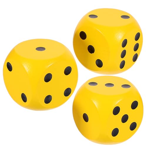 ibasenice 3st Glatte Holzwürfel Dame Brettspiel Spiele Spiel Für Spiel Holzwürfel Spiel Punktwürfel Spielwürfel Aus Holz Punktwürfel Mit Runden Ecken Würfel-stütze Hölzern Yellow von ibasenice