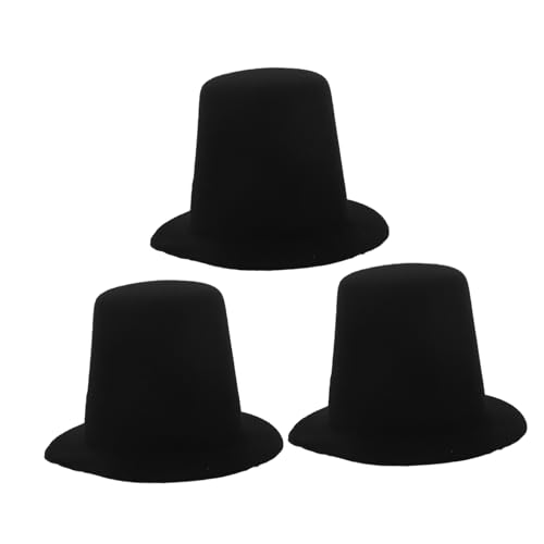 ibasenice 3st Kinderhut Puppenkleidung Mini-Zylinder Mini Bucket Hat Mini-hüte Mini-Tops-Hut Babypuppenmütze Puppe Zylinder Winziger Tops-Hut Formeller Hut Der Puppe Miniaturhüte Eva Black von ibasenice