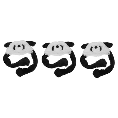 ibasenice 3st Kuscheltier Hut Baustützen Kopfschmuck Hutschachtel Panda-kopfbedeckung Cosplay-kopfbedeckung Cartoon-panda-hut Panda-hut-dekor Für Erwachsene Kostüm-hut-stütze Kurzplüsch von ibasenice