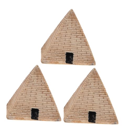 ibasenice 3st Pyramiden-sandtisch-Sand-Set Spielzeug Scheibengardinen Ägypten-pyramiden-dekor Ägyptische Pyramidenskulptur Ägyptische Figuren Mini-Pyramide-Modell Sandtischpyramide Harz von ibasenice