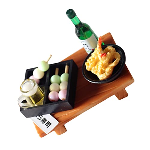 ibasenice 3st Tempura-bento Mini-hausaccessoire Miniatur-hausdekor Sushi-servierplatte Mini-Spielzeug Sushi-Modell Mini-küche-kochspiel Miniatur-lebensmittelspielzeug Miniaturornament Harz von ibasenice