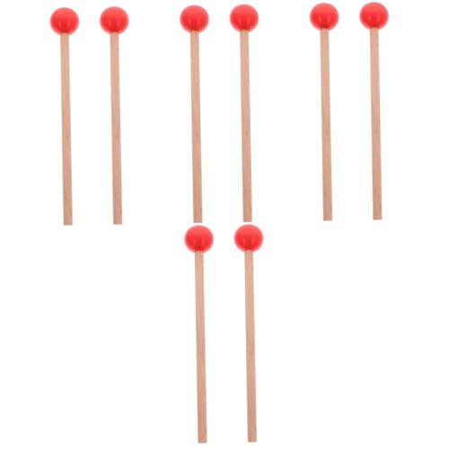 ibasenice 4 Paare Marimbaschlägel Tastaturhammer Instrumentenhammer Trommelstöcke Schlägel Für Tenortrommeln Xylophon-Sticks Xylophon-Percussion-Sticks Rot Buchenholz von ibasenice